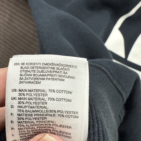 Adidas Sweatshirt Mens Small Crewneck Zip Hem Pullover Trefoil Graphic Athletic - Picture 10 of 10